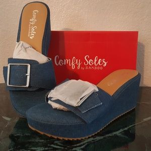 Never Wore - Comfy Soles Denim Wedge